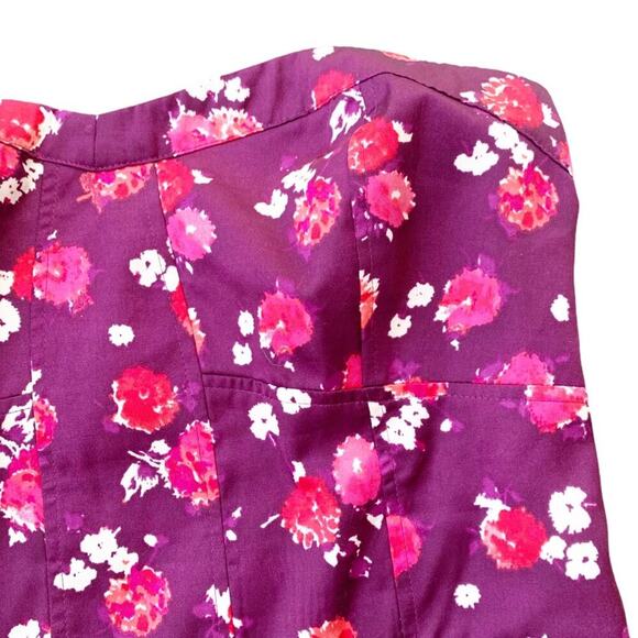 American Eagle AE Strapless Floral Sweetheart Neckline Peplum Bodice Top Large - Picture 11 of 11